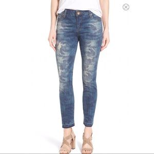Kut from the Kloth Distressed‎ Camo Ankle Jeans EUC